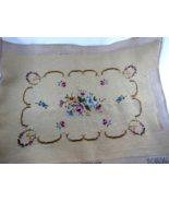 Vintage HIAWATHA Heirloom Needlepoint Flowers Super Canvas beige 15 X 20... - $29.69