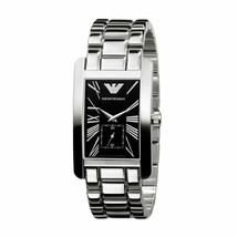 Emporio Armani AR0156 Classic Mens&#39; Silver Stainless Chrono Watch + Gift... - $120.29