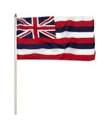 1 Case(600 Pcs) 12"x18" Hawaii State Stick Flags 12x18in Handheld - $396.00