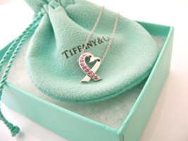 Tiffany &amp; Co 18K Gold Picasso Pink Sapphires Necklace Pendant Charm Chain Gift - £744.75 GBP