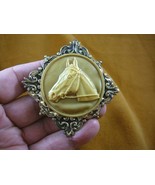 CL54-30) HORSE RACE Stallion head mare white tan CAMEO Brooch Pin Pendan... - $745.41 MXN