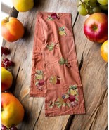 Williams Sonoma Harvest Fruit Bloom Table Runner 15.5&quot; x 89&quot; Cotton Embr... - $45.53