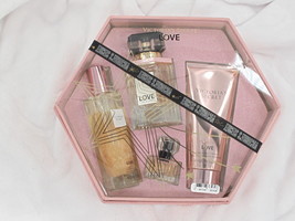 Victoria&#39;s Secret Perfume Gift Set Love NIB Perfume Wash Shimmer Fragrance - £47.47 GBP