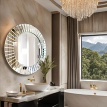 Vanity Mirror,Circle Mirror,Round Wall Mirror,Gift for Home Lovers,Art D... - $300.00