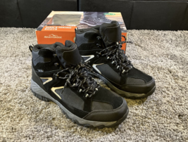 Adventuridge Hiking Boots Mens Size 10 Black Gray Leather Lace Up Origin... - £27.28 GBP