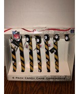 6 New NFL Forever Collectables Pittsburgh Steelers Candy Cane Ornaments ... - €11,09 EUR