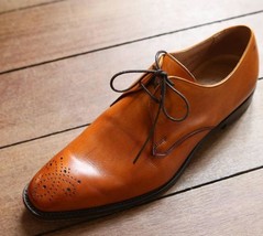 Handmade Tan Brown Leather Best Choice Lace Up Chukka Shoes - £125.07 GBP