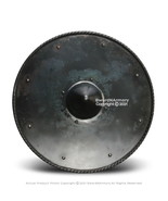 19” 16 Gauge Medieval Handforged Buckler Shield Spiked Dark Grey Cosplay... - £51.60 GBP