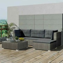 Outdoor Garden Patio 5 Piece Poly Rattan Corner Furniture Lounge Set Cushions - £445.48 GBP+
