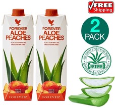 2 Pack Forever Aloe Peach Juice Nectar Aloe Vera Detox Immune Support Digestion - £30.23 GBP