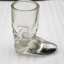 Vintage Glass Cowboy Boot Toothpick Holder Shot Glass Texas - Marked L - 2.75&quot; - £12.17 GBP