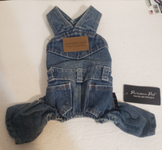 Parisian Pet Denim Dog Overalls Size Small NWT 100% Cotton Machine Washable - $16.49