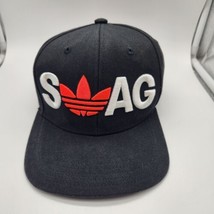 Adidas Hat Cap Snapback SWAG Logo Black  Embroidered - £11.46 GBP