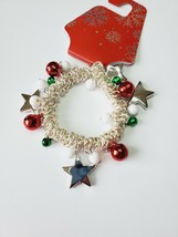Kohl&#39;s Women&#39;s Silver Tone Christmas Stretch Charm Bracelet Bells Silver Stars - £9.62 GBP