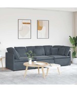 vidaXL Modular Sofa Dark Grey Velvet Large Modular Dark Grey Sofa - $3,599.49 CAD