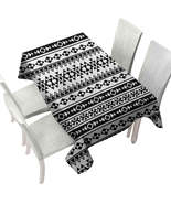 Black and White Aztec Stripes Tablecloth - $51.98 CAD+