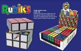 Rubiks Cube Game Fruity Sours Candy Embossed Metal Tin Box of 12 NEW SEALED - $40.63