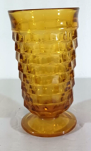 Vintage Indiana Colony Whitehall AMBER CUBIST Footed Tea GLASS 12 Oz Rep... - $19.43 CAD