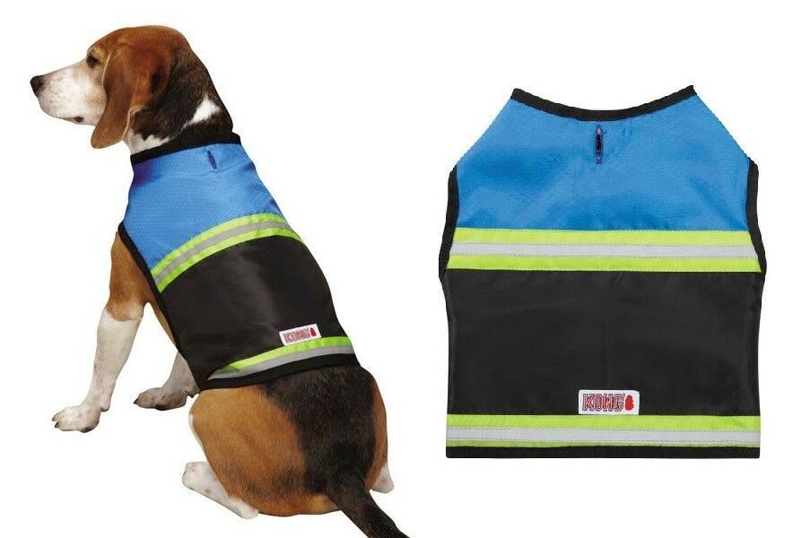 Reflective Dog Safety Vests Blue & Black Rugged Outdoor Protection Choose Size - $17.71
