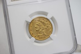 1882 $5 Liberty Head Gold Half Eagle NGC Grade AU 58 - £550.62 GBP