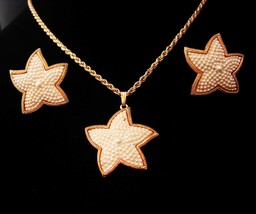 Vintage Mermaid set - starfish necklace - Clip on earrings - nautical je... - $125.00