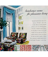1949 Kandell Chintz Window Fabric Advertisement Curtains Home Furnishing... - $41.14 CAD