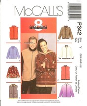 McCall&#39;s 3784/P342 Misses &amp; Mens Jackets &amp; Vests Stretch Knits ONLY UNCUT FF - £7.55 GBP