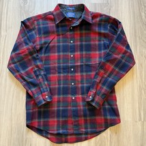 Vtg Pendleton Size M Men&#39;s Red Blue Long Sleeve Plaid 100% Pure Virgin W... - $1,006.48 MXN