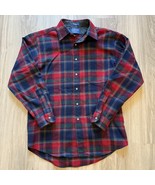 Vtg Pendleton Size M Men&#39;s Red Blue Long Sleeve Plaid 100% Pure Virgin W... - $1,006.48 MXN