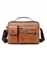Men&#39;s Shoulder Portable Leather Handbag Briefcase Travel Man Purse Cross... - $48.73 CAD