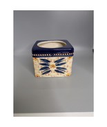 Temptations Canister Tara Old World Basket Weave 24 Oz Bottom Stack Blue - $12.41 CAD