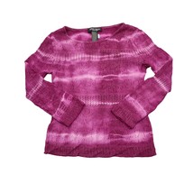 Bisou Bisou Sweater Womens M Purple Long Sleeve Round Neck Tight Knit Pullover - £20.53 GBP