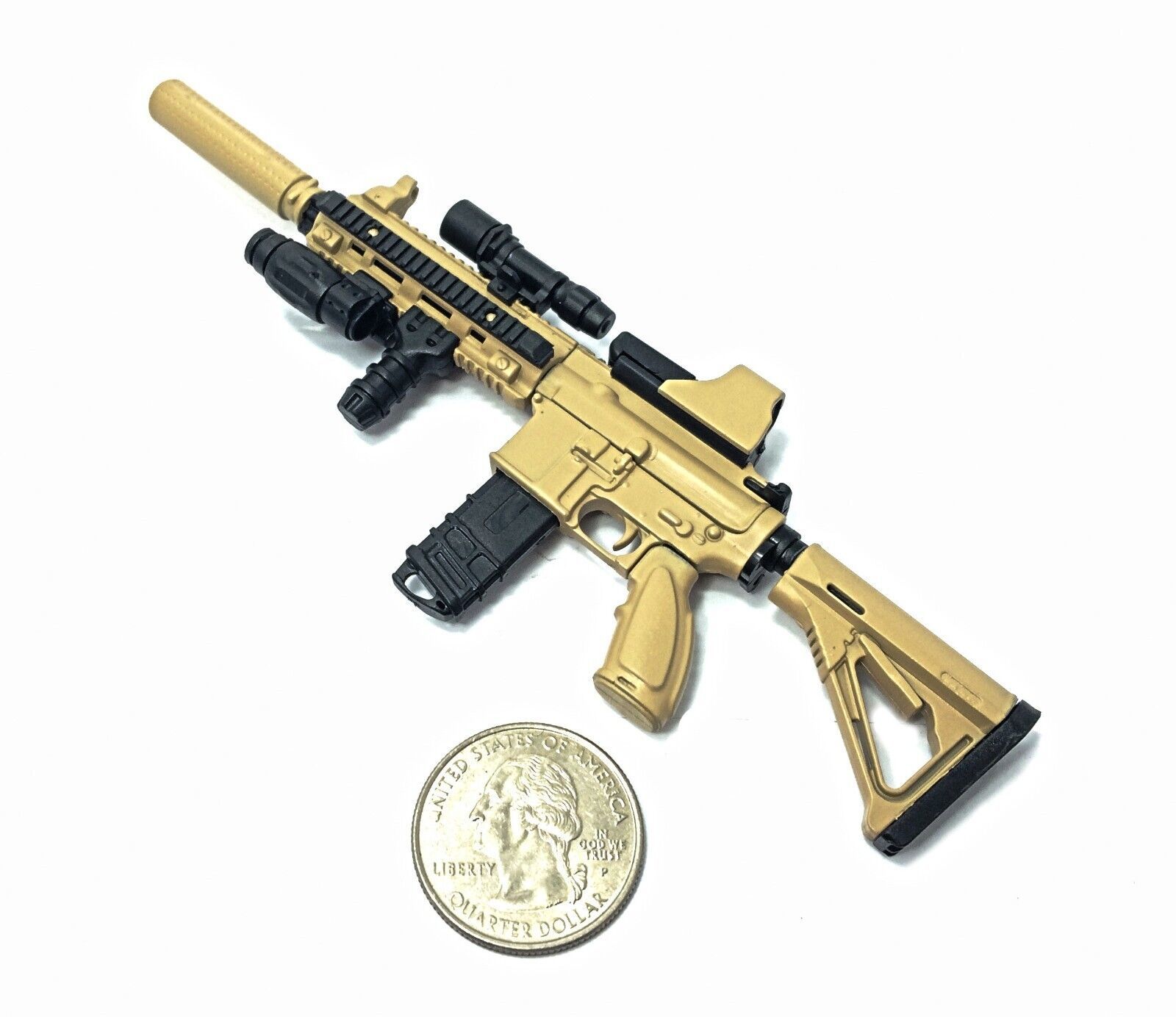 1/6 Scale Custom Desert HK416 Assault Rifle US Army Miniature Gun Action Figure - $19.99