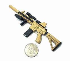 1/6 Scale Custom Desert HK416 Assault Rifle US Army Miniature Gun Action Figure - £15.97 GBP