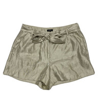 LOFT Women Size 6 (Measure 30x4) Beige Shiny Casual Shorts Belted - £4.97 GBP