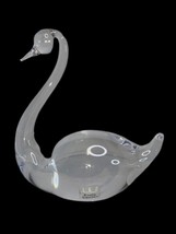 Kosta Boda Sweden Lead Crystal Swan Art Glass Paperweight Figurine Sculp... - $41.38