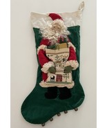 Vintage “House Of Hatten” Santa Face Christmas Stocking Cross Stitch Bel... - $49.27