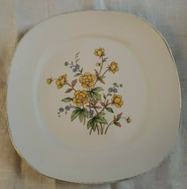 Taylor Smith Taylor celebration yellow flowers square dinner Plate 1950s MCM - £9.41 GBP