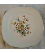 Taylor Smith Taylor celebration yellow flowers square dinner Plate 1950s... - $11.78