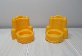 Fisher Price little people yellow castle chairs replacement pieces set of 2 - £7.77 GBP