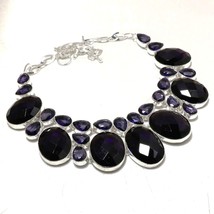 African Amethyst Gemstone Handmade Valentine&#39;s Gift Necklace Jewelry 18&quot; SA 5202 - £12.75 GBP