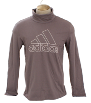 Adidas Men&#39;s M Gray Long Sleeve Turtleneck Embroidered Badge of Sport Shirt - £36.96 GBP