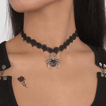 Cubic Zirconia &amp; Silver-Plated Spider Choker Necklace - £11.18 GBP