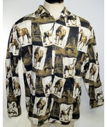 Horse Western Cowboy Long Sleeve Button Up Shirt Cotton Traders LEG Larg... - £11.88 GBP