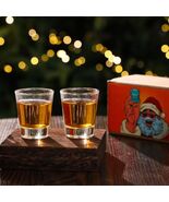 Roshtia Christmas Whiskey Gift Set 2 Clear Shot Glasses 1.5 oz - $195.10 MXN