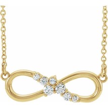 Authenticity Guarantee 
14k Yellow Gold Diamond Infinity Necklace - £518.78 GBP