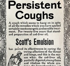 Scott&#39;s Emulsion Coughs 1897 Advertisement Victorian Quack Medicine DWFF11 - £23.93 GBP