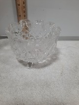 Vintage Lead Crystal Butterfly Candy Dish - Larger 6&quot; Diameter - 3 Footed NICE! - £7.70 GBP