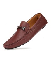 Mio Marino Braided Band Men Moc Toe Horse Bit Driving Loafers Faux Leather - £9.56 GBP