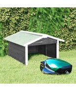 vidaXL Lawn Mower Garage Gray and White Solid Firwood, Plywood Medium - $301.11 CAD